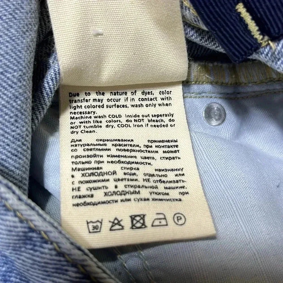 You Wanna Wide Leg Women 28 Distressed Raw Hem Jeans Baggy Alt Grunge Punk Edgy - Picture 10 of 15